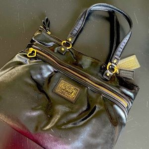Coach Poppy Black Patent Bag